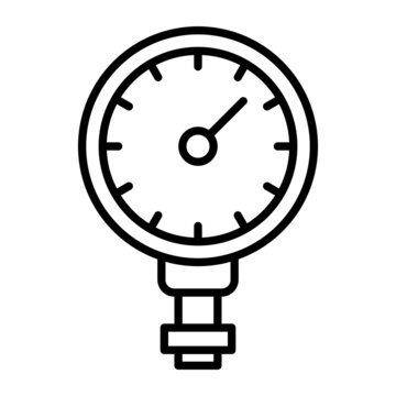 Pressure Guage Vector Line Icon Design