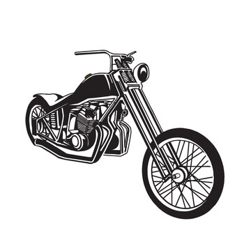 chopper motorcycle vector design isolated on white background