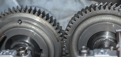 The mechanic is checking the engine.