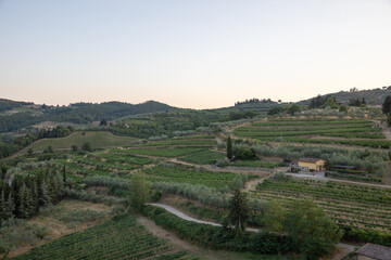 Fototapeta na wymiar Ausblick in der Toskana mit wunderschöner Landschaft