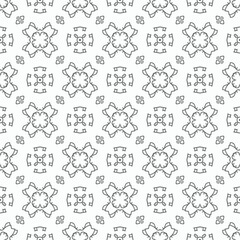 Abstract shape seamless, black line ornament pattern ready to print
