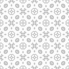 Abstract shape seamless, black line ornament pattern ready to print