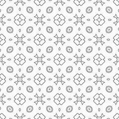 Abstract shape seamless, black line ornament pattern ready to print