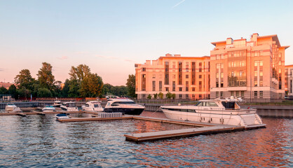 Obraz premium View of Nameless erik of the Malaya Neva River.