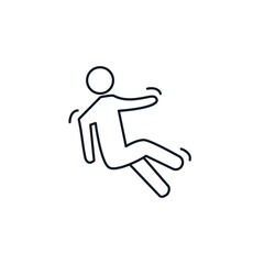 Person falling thin line icons stock illustration.