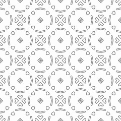 Abstract shape seamless, black line ornament pattern ready to print