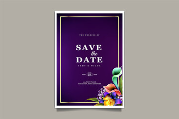 Naklejka na ściany i meble Luxury Floral Wedding Invitation Card