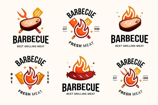 Detailed Barbecue Logo Template