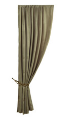 A beautiful curtain with a catch. Isolated white background.