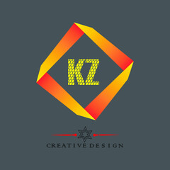 KZ Creative Letter Logo Design For Design.KZ Creative logo.Vector design.Creative icon.Two letter logo design.company logo.