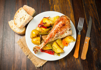 Muslo de pavo asado
