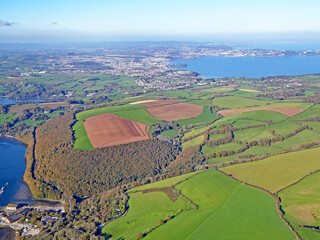 Naklejka premium Aerial view of the River Dart and Torbay, Devon