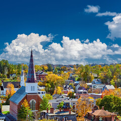 Montpelier town skyline in autumn, Vermont, USA