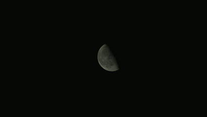 日本から見たハーフムーン。下弦の月。