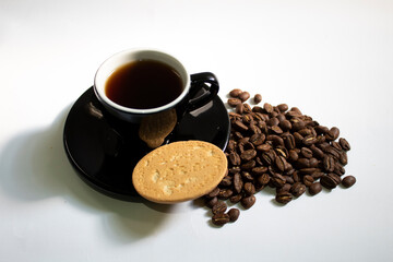 cup of coffee and cookies