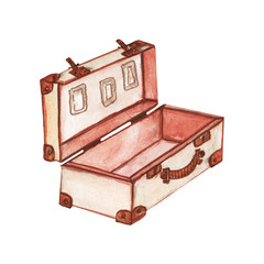 Watercolor antiques. letter,mail, envelopes, vintage items for writing.Candelabra. Books in a pile and paper for letters.letter,mail,Vintage paper background isolated on white. Hand Drawn watercolor .