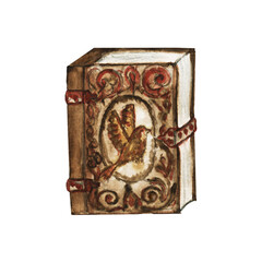 Watercolor antiques. letter,mail, envelopes, vintage items for writing.Candelabra. Books in a pile and paper for letters.letter,mail,Vintage paper background isolated on white. Hand Drawn watercolor .