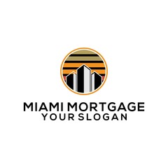 miami mortgage real estate logo design vector