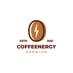 Coffee Energy Line Color Simple Fun Vintage Icon Illustration Logo Design Vector