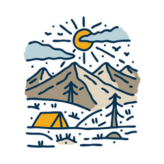Camping adventure and nature graphic illustration vector art t-shirt design