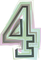 Fototapeta premium Number 4 - Logo Icon Design