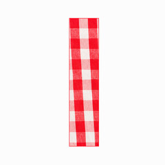 Lowercase letter l - Red checkered napkin background