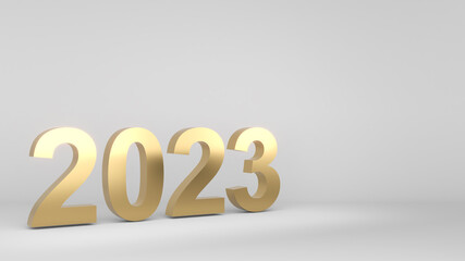 Goals moving forward to 2023,Road to 2023, white background image,3d rendering