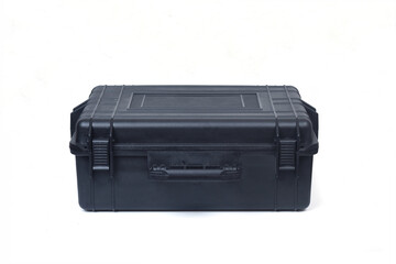 black safety briefcase isolated on white background, closet