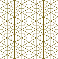 Seamless traditional Japanese ornament Kumiko.Golden color lines.