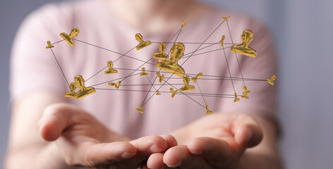 Abstract network of physical devices on the Internet using a network connection with statistics...