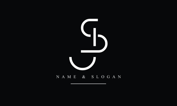 SJ, JS, S, J abstract letters logo monogram