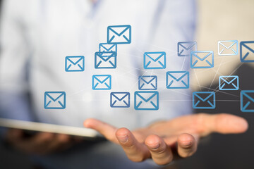 email marketing concept, send e-mail or newsletter.