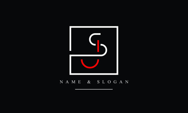 SJ, JS, S, J abstract letters logo monogram