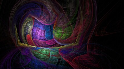Paint Movement. Color Dream series. Composition of gradients and spectral hues for subject of imagination, creativity and art painting. 3d fractal render