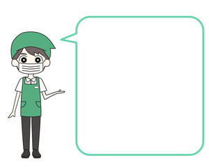 スーパーの店員　男性　イラストセット