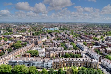 Fototapeta na wymiar Bird's Eye View of Houses and Flats, United Kingdom.