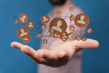 videoconference group of people talking in social network