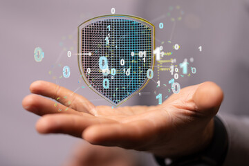 Information technology protected with firewall, secure access and encryption against cyber