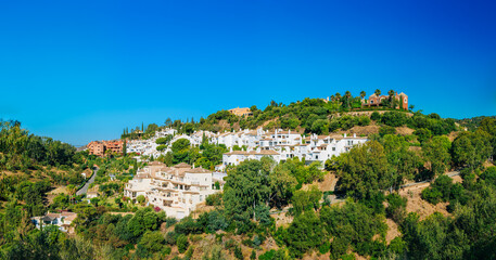 Fototapeta na wymiar Benahavis In Malaga, Andalusia, Spain. Summer Cityscape. Village With Whitewashed Houses