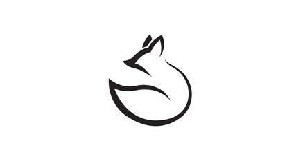 Creative abstract fox black lines logo vector symbol