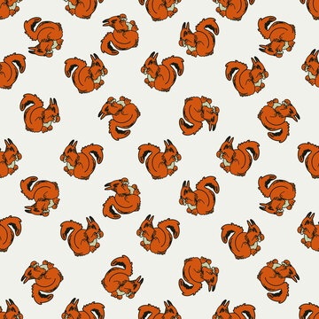 seamless pattern with squrrel