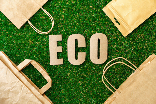 Craft Paper Eco Bag Ecofriendly Concept Consumption