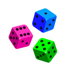 colourful dice vector illustration 