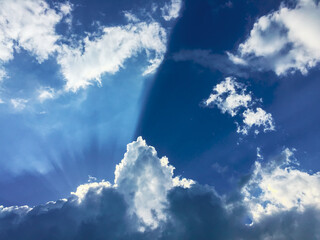 Fototapeta na wymiar Blue cloudy sky with white clouds