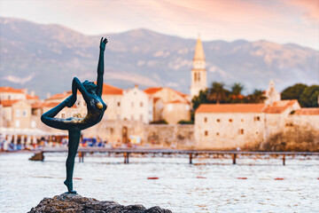 Sculpture of dancer girl in Budva, Montenegro