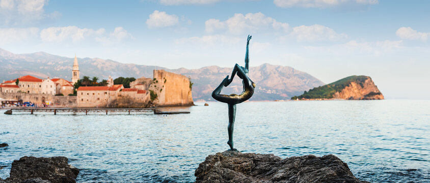 Sculpture of dancer girl in Budva, Montenegro
