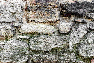 Texture of a brick wall with cracks and scratches which can be used as a background