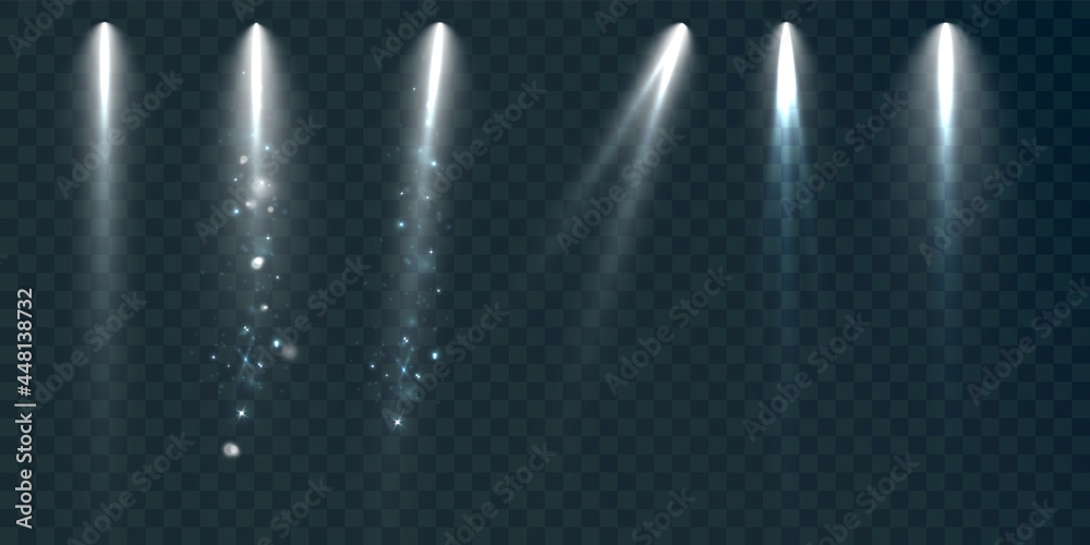 Aufkleber light spotlight for theatrical and entertainment presentation vector illustrations.