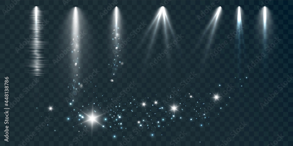 Aufkleber light spotlight for theatrical and entertainment presentation vector illustrations.