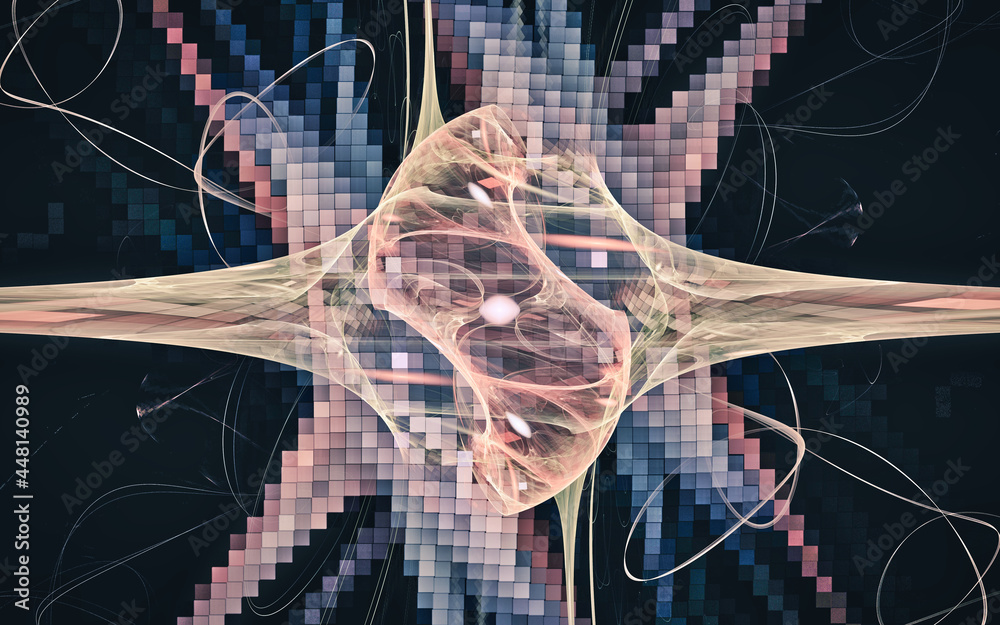 Aufkleber digital generated image in the form of abstract geometric shapes of various shades and colors for us